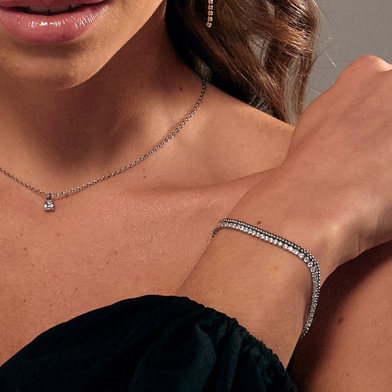 Cupimatch Bracciale Elegante Regolabile Con Perline E Doppia Sfera – Acciaio Inox, Ipoallergenico, Argento O Oro Rosa, 17 Cm + 4,5 Cm